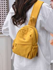 New One Shoulder Backpack Casual Small Backpack Lightweight Travel Phone Bag Commuter Bag. Daily Commute, Short Trip, Cycling Sports All-In-One. 3D Multi-Compartment Design, Main Pocket Front Flap Pocket Dual Side Drawstring Pockets, Phone Wallet Keys Umbrella Organized Storage. - Multicolor - View 9