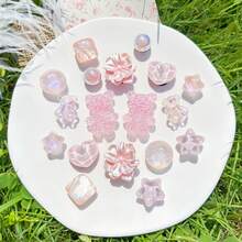 18pcs Pink Bear, Heart, Star DIY Shoe Decorations Cute ABS Plastic (ABS Resin) Animals Home All Seasons - Pink - View 2