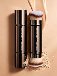 BS-MALL Double-Ended Telescopic Travel Foundation Brush Lightweight Professional Portable - Brown - View 1