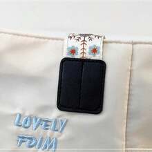 1pc Large Capacity Embroidered Canvas Tote Bag, Women's Commute Travel Handbag - Multicolor - View 6