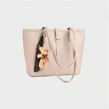 Large Capacity Women's Tote Bag, Solid Color Versatile Crossbody Shoulder Bag, Commuter Bag, Underarm Bag - A - View 7