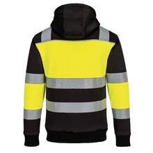 Portwest Mens PW3 Class 1 High-Vis Full Zip Hoodie - Yellow/Black - View 2