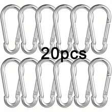 20pcs Small Spring Snap Hooks, 1.97 Inch Length, Galvanized Rust-Proof Quick Fastening Clips, Suitable For Camping And Hiking, Metal Clips For Ropes, Chains And Keychains - A - View 4