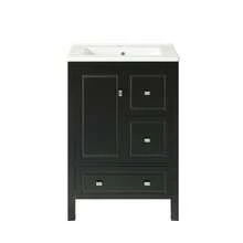 62*47*90cm, Freestanding Bathroom Vanity, Ceramic Sink, Lacquered Surface, Large Storage Space, Soft-Close Drawers, Soft-Close Hinges, White. - Black - View 7
