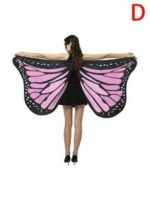 Rainbow Gradient Butterfly Wing Shawl, Soft Clothing Accessory, Suitable For Christmas Costume Party, Glamorous Theme Costume Party - Multicolor - View 24