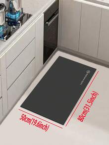 1pc Dark Gray Letters Pattern Pattern Kitchen Mat, 3.5 Mm Soft Rubber That Absorbs Water And Is Easy To Clean. Suitable For Corridors, Bathrooms, Living Rooms, Outdoor Door Mats, And Toilets. Useable Throughout The Year And For Various Holidays. - Multicolor - View 16