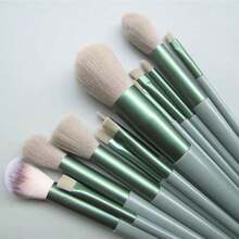 New Mint Green Makeup Brush Set, Portable Soft Bristle Blush Brush, Eyeshadow Brush, Powder Brush, Contour Brush, Concealer Brush, Full Set Of Makeup Tools With Velvet Storage Bag - Mint Green - View 7