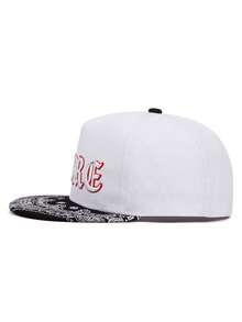 1pc Fashion Flat Edge Hat Gothic Letter Paisley Embroidered Baseball Hat Street HipHop Hat Outdoor Daily Adjustable Decorative Hat Sunshade Hat Unisex - RARE - View 7
