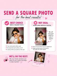 Custom Birthday Photo Card Stickers, Personalized Photo Stickers, Personalized Mini Photo Cards With Name And Year, Y2K Pink Border Party Favor Cards, Customized Commemorative Birthday Gift Cards - Multicolor - View 7