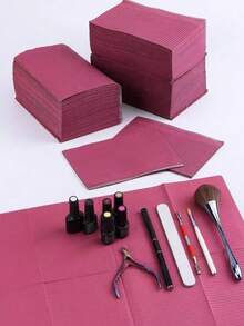 Disposable Pink Nail Table Mat 3-Layer Waterproof Cleaning Paper Foldable Multi-Function Beauty Tattoo Dental Cover Cloth Waterproof Tablecloth Cleaning Nail Napkin Nail Supplies - Multicolor - View 1