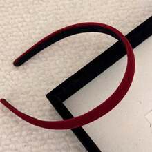 1 Piece 2cm Vintage Black Velvet Sponge Headband - Burgundy - View 5