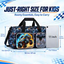 Kids Duffle Bag Boys Travel Gym Bag Large Capacity Overnight Weekender Sleepover Sports Bag Halloween Christmas Gift With Multiple Pockets - one-size - View 3