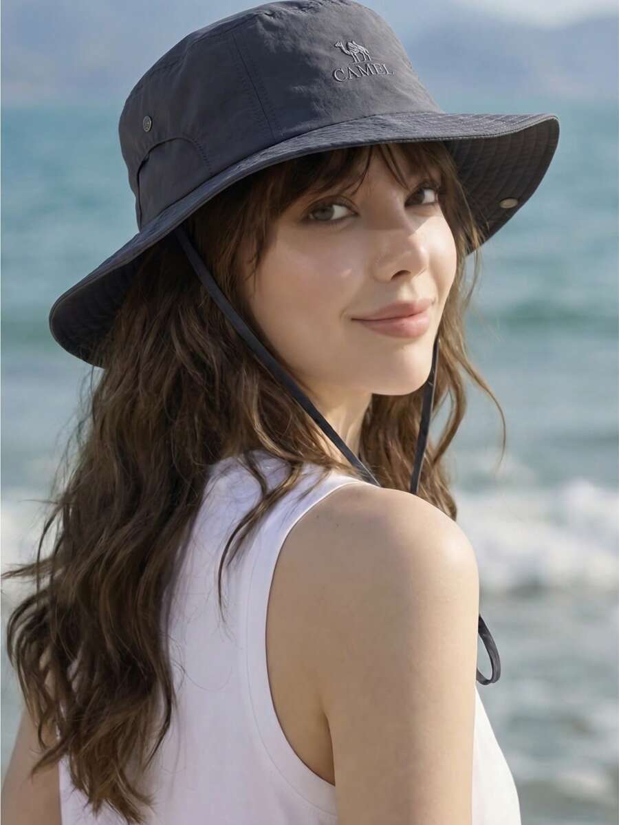 CAMEL CROWN New Summer UV Protection Bucket Hat, Unisex Sun Protection Hat, Denim Outdoor Hat, Suitable For Hiking, Unisex - Dark Grey - View 1