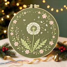 1PC 15*15cm/5.9*5.9in 20*20cm/7.9*7.9in,The Dandelion Plant Embroidery Kit, DIY Handmade Embroidery Set For Adult Beginners, Home Gift, Women's Sewing Gift, Including User Manual, Printed Pattern Fabric, Embroidery Frame, Needle And Thread. - 15X15CM - View 17