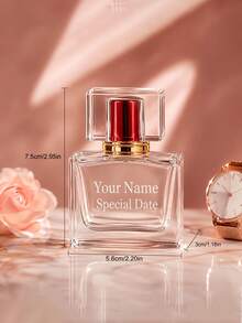 Personalized Laser Engraved Perfume Bottle, Customizable Name And Date Empty Glass Refillable Spray Bottle, Luxury Home Decor Ornament, Wedding Birthday Anniversary Thanksgiving Gift - Multicolor - View 7