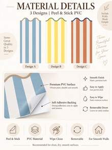 SUPSTICKER Wavy Striped Self-Adhesive Wallpaper, Removable Wall Decor, Suitable For Bedroom, Living Room, Entryway And Home - Stripe - View 4