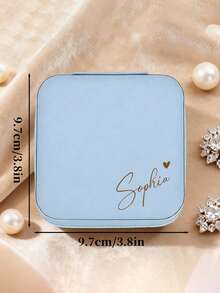 Personalized Name Jewelry Box, Customized Classic Rectangular Fabric Lined Travel Storage Box With Zipper Closure And Cufflink Compartment, Bridesmaid Gift Box, Perfect Bridesmaid Invitation Gift Or Couple Keepsake, Wedding Gift, Jewelry Box - Multicolor - View 20