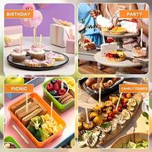400pcs Fruit Forks, 3.5 Inch Disposable Mini Forks, Roostertail Party And Appetizer Use, Suitable For Christmas, Halloween, New Year, Valentine's Day And Party Events, Roostertail Accessories, Kitchen And Restaurant Use, Healthy Home Decor - Natural Color - View 5