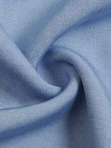 Women Fall Satin‑Like Blouse, Half‑Button V‑Neck Puff Long Sleeve Cuffed Casual Office Shirt - Baby Blue - View 6