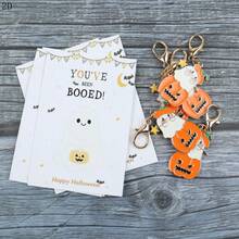 5pcs Cute Pumpkin Ghost Keychains, Halloween Theme Party Decorations, Exquisite Backpack And Key Pendant, Small Gifts For Halloween And Thanksgiving - Multicolor - View 8