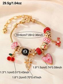 NAIZHU 1/3 pcs Gelang Liontin Pita Daisy Hati Multi-Elemen Gaya Eropa & Amerika Cocok untuk Wanita Pemakaian Sehari-hari dan Kencan - MultiWarna - View 7
