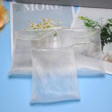 10/30pcs Soap Foaming Bags, Exfoliating Mesh Soap Storage Bags With Drawstring, Easy To Store, Suitable For Bathing, White Foaming Mesh Soap Bags For Soap, Shampoo, Conditioner, Body Wash, Facial Cleanser, Breathable Travel Soap Scrubber With Drawstring - White - View 8