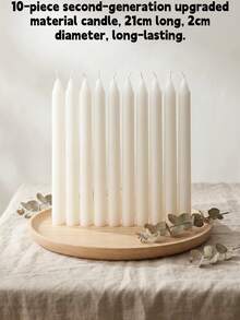 White Taper Candles10 Pcs - Straight 8.27/6.69/6.3 Inch Unscented Dinner And Table Candles - Slow Burning, Smokeless Long Candlesticks, 6-7 Hour Burn Time Each - Multiple Styles - View 14