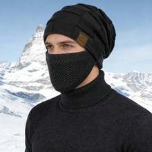 2026 New Unisex Winter Fleece Cold-Proof Headband 2pcs Set - Elastic Drawstring Closure, Lightweight And Warm, Suitable For Cycling, Skiing, Outdoor Activities, Solid Color Pullover Hat - Multicolor - View 9