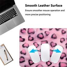 Pink Heart Leopard PU Leather Desk Mat, Large Waterproof Anti-Slip Mouse Pad, Easy Clean Desktop Protector For Office Study Makeup Gaming - View 4