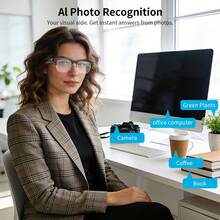 Smart Translation Glasses, Supports Real-Time Translation Of 100+ Languages, Equipped With 8MP Camera, Can Play Music, Make Hands-Free Calls, Features Meeting Notes Function, Powerful Assistant For Social Networking, Suitable For Men And Women As Holiday Gift - View 9