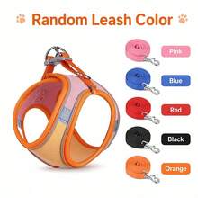 Escape Proof Cat Harness Vest, Soft Mesh Adjustable Walking Harness For Cats, Comfortable Outdoor Travel Vest For Kitten Puppy Random Color Leash - Multicolor - View 23