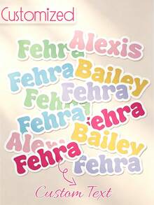 Customized Name Stickers, Multi-Purpose Self-Adhesive Labels, Suitable For Decorating Water Bottles And Gift Boxes - Multicolor - View 1