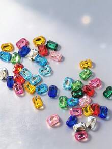 Colorful Pointed‑Back Rectangle Octagon Acrylic Rhinestones, 60/120/240Pcs Fancy Gems For DIY Nail Art, Clothing, Shoes, Bags & Jewelry - Multicolor - View 6