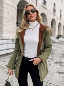 Women Winter Coats - Green - View 6