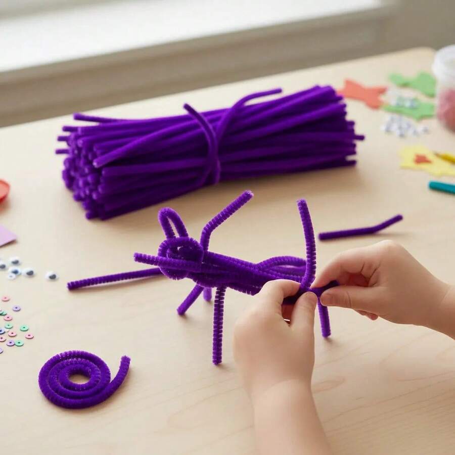 100 Chenille - Limpia Pipas Normal -manualidades = Full - 26 MORADO - Ver 1