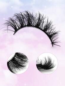 ENCHUW 7 Pairs 3D Natural Wispy Soft Lashes Fluffy Daily Eyelash For Vacation Strip Lashes,Lashes,Eyelashes,Fake Lashes - Black - View 2