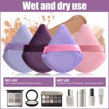 BS-MALL 14PCS Face Foundationg Sponge Set Custom Logo Full Size Makeup Tool Soft Vegn Velvet Powder Puff Makeup Sponge Set - Purple - View 6