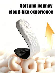 2 Pairs Unisex Sports Massage Bumpy Full Palm Insoles, Resilient Outdoor Arch Support Air Cushion Shoe Pads - 2 Pairs - Black - View 2