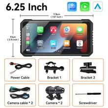 VENBES Layar Sentuh PND Sepeda Motor Tahan Air 6,25 Inci, CarPlay Nirkabel dan Android Auto, Pemutar Media Bluetooth, Kamera DVR Ganda Opsional - PND Sepeda Motor 6,25 inci dengan Kamera DVR Ganda - View 13