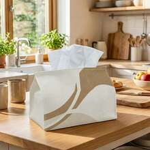1pc Beige Soft Curved Tissue Box, Elegant Design Enhances Living Environment, Suitable For Daily Use And Special Occasions, Convenient Access - A - View 5