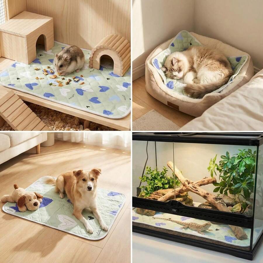 1pc Reusable Pet Cage Mat Set, Durable Washable Nylon Mat, 27.6 X 19.7 Inches, Large Size, Suitable For Hamsters, Rabbits, Cats, Dogs And Reptiles, Fun Pattern Design, Halloween, Christmas, Cat Supplies, Dog Supplies, Dog Accessories, Cat Accessories, Puppy Supplies - Multicolor - View 1