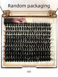 200pcs/150pcs/140pcs/100pcs 8D Luxury Fluffy DIY Cluster False Eyelashes, 10-18mm Mixed Length Lash Extensions, 0.07mm Russian D Curl Dense Reusable Dramatic Eyelashes, Suitable For Beginners, Easy To Use, 10 Rows (60D/80D/100D/120D/160D/200D Multiple Specifications) - D - View 8