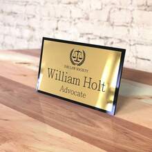 4pcs 12''x8'' Customized Personalized Signs For Home Office (Mirror Gold Panel Carved Black) - Black - View 7
