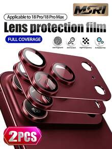 Navigator 2pcs/Pack,One-Piece Lens Film,Full Coverage Lens Protection,Scratch-Resistant & Drop-Resistant,High-Definition Transparent View,Suitable For Phone Case Design - Burgundy Color,Compatible With IPhone Ultra/18 Pro Max/18 Pro/18/17e/17 Pro Max/17 Pro/17 Air/17/16 Pro Max/16 Pro/16 Plus/16/15 Pro Max/15/14/13/12 And Other Models. - Burgundy - View 10