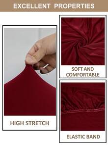 4/6PCS Milk Silk Solid Color Shell Chair Covers, Elastic Polyester Fiber, Machine Washable, Suitable For Kitchen, Living Room Shell Dining Chair Covers, Home Decor - Burgundy - View 6