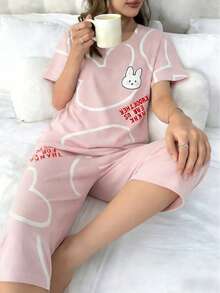 Women Pajama Sets - Pink Bunny - View 10