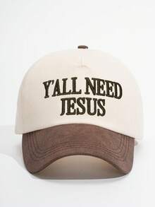 1pc Women's "You All Need Jesus" Trucker Hat, Personalized Letter Embroidery Baseball Cap, Street Fashion Five-Panel Hat, Outdoor Sun Protection Casual Hat, Suitable For Spring And Autumn Travel, Beach Vacation Wear. - Multicolor - View 8