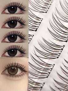 Fengxiu Eyelash 60簇免膠假睫毛，日韓風可愛純真眼妝，C捲 8-12mm 混長，簇裝假睫毛，單簇假睫毛，自然捲度，輕盈人氣款，免膠貼合打造圓大眼，DIY省妝時，適合初學者，可重複使用，60簇假睫毛，日韓風假睫毛 - C - 查看 9