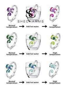 1pc Fashionable Color-Changing Lizard Ring, Suitable For Women's Daily Wear, Party Accessory, Exquisite Jewelry Gift - Ring - View 2