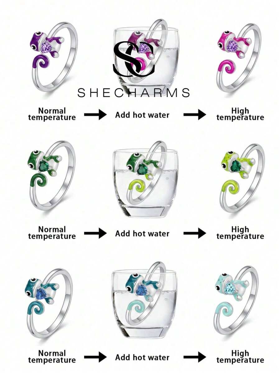 1pc Fashionable Color-Changing Lizard Ring, Suitable For Women's Daily Wear, Party Accessory, Exquisite Jewelry Gift